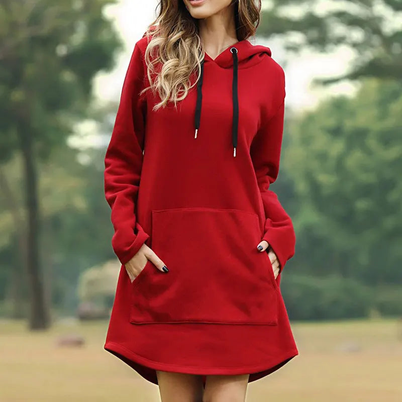 Froukje | Lange Sweaterjurk Dames – Hoodie Jurk van Katoen-Polyestermix