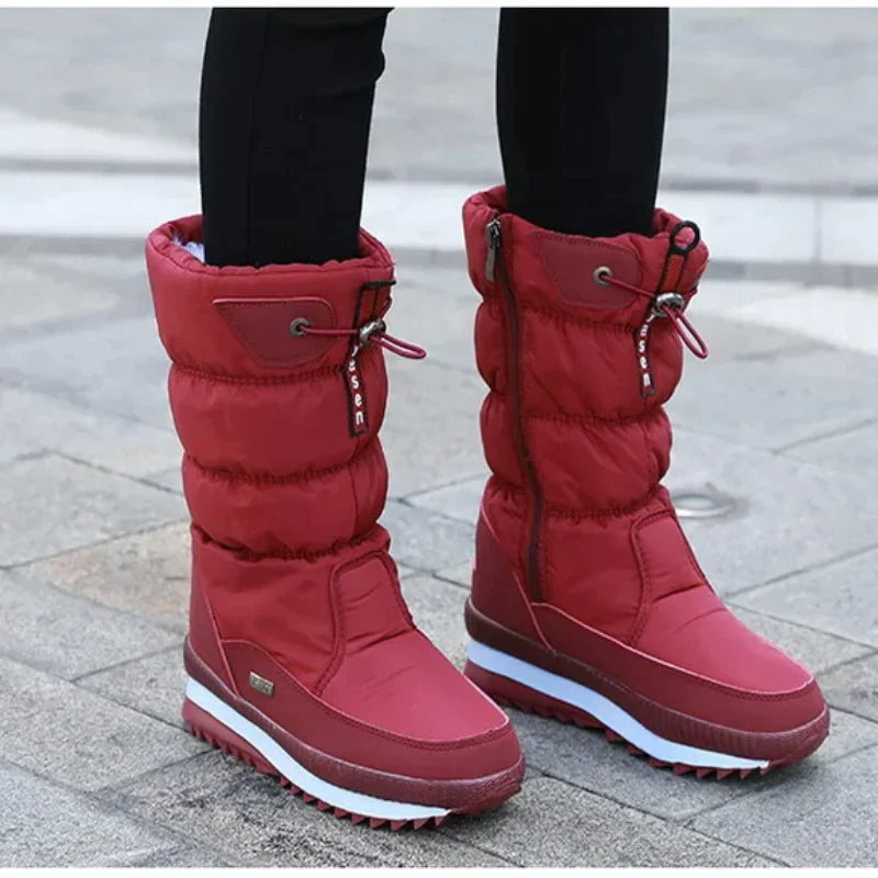 Ravessia | Dames Waterdichte Snowboots – Warme Fleece Winterlaarzen met Antislip Zool