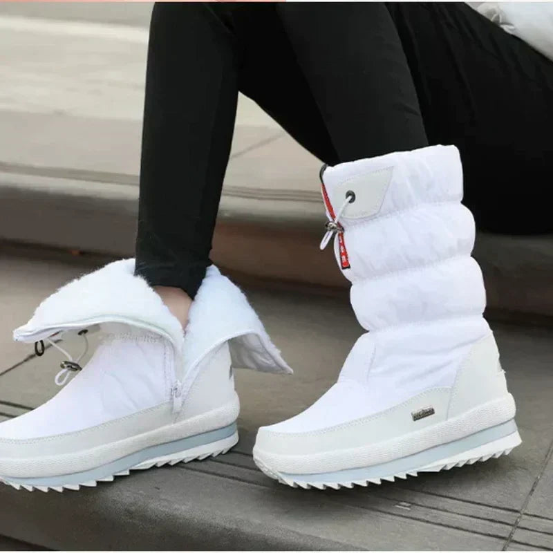 Ravessia | Dames Waterdichte Snowboots – Warme Fleece Winterlaarzen met Antislip Zool