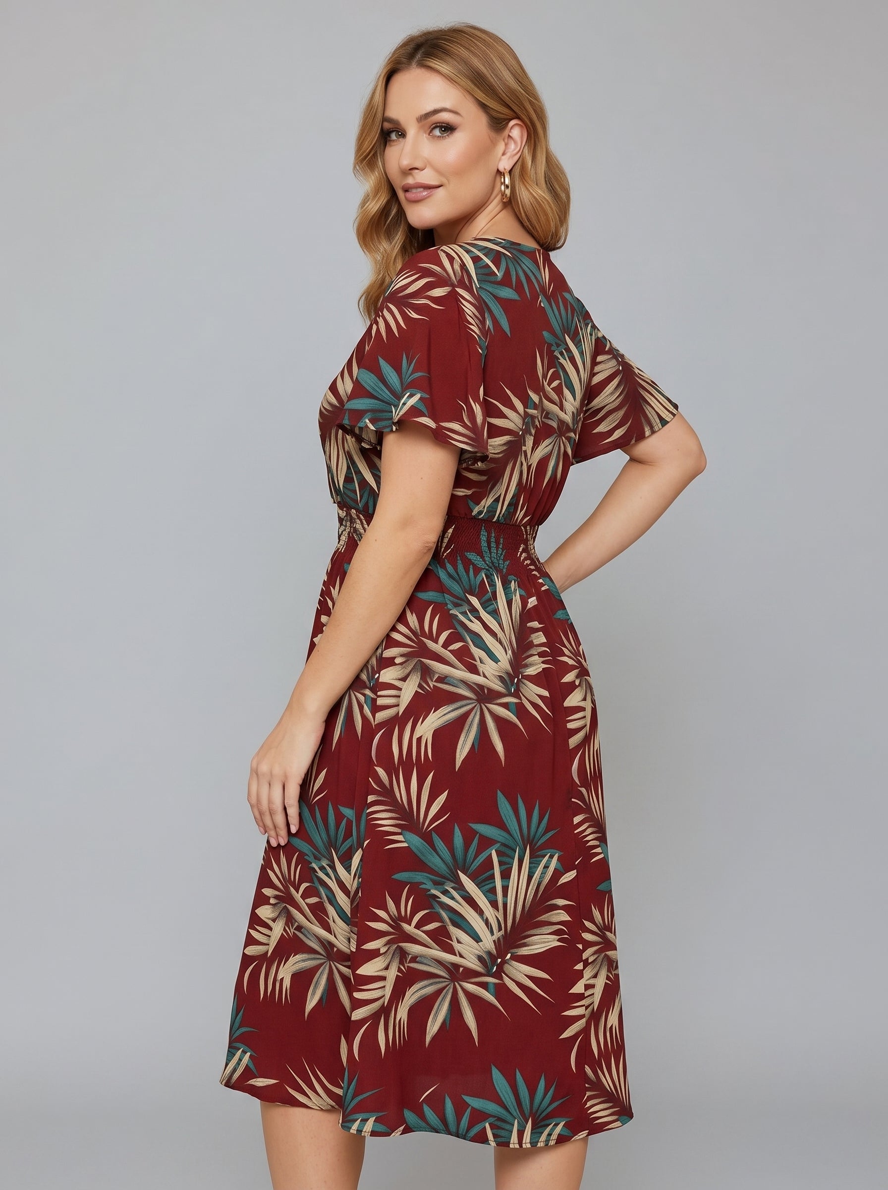 Kora | Plus Size Dames Overslag Maxi Jurk – V-hals