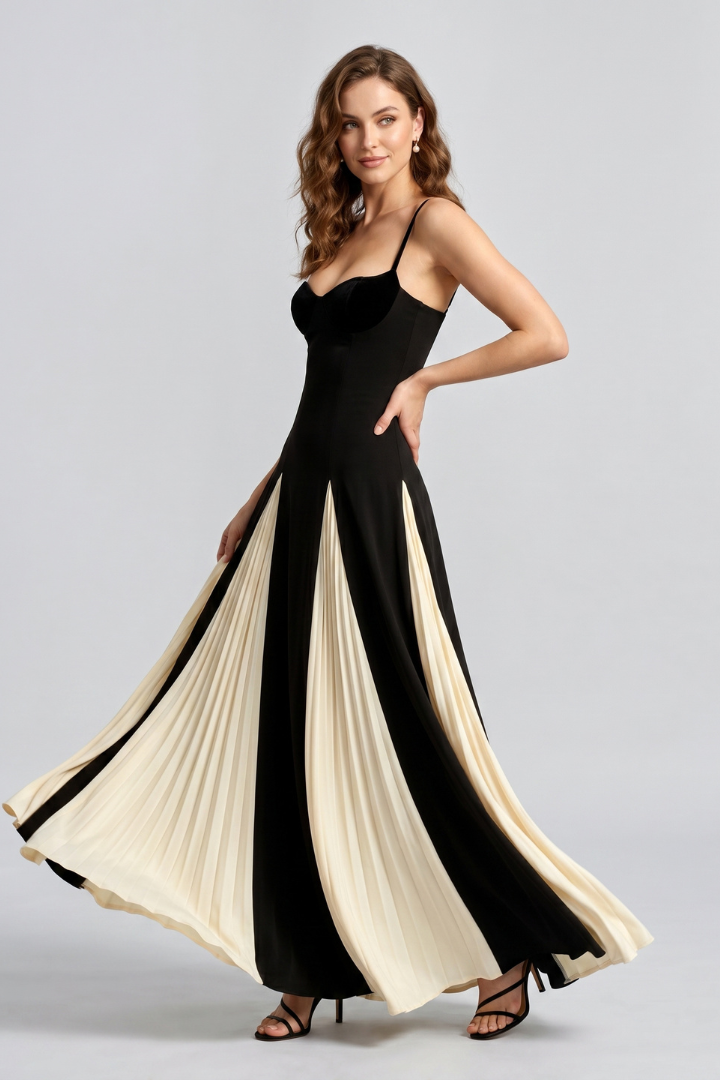 Yina | Dames mouwloze zwierige maxi-jurk – elegante lange panelen zomerjurk