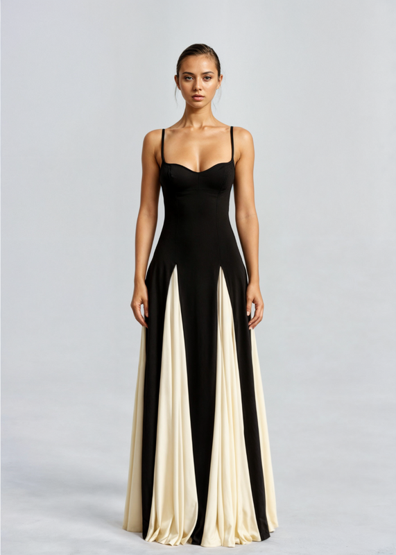 Yina | Dames mouwloze zwierige maxi-jurk – elegante lange panelen zomerjurk