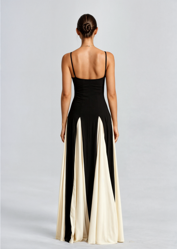 Yina | Dames mouwloze zwierige maxi-jurk – elegante lange panelen zomerjurk