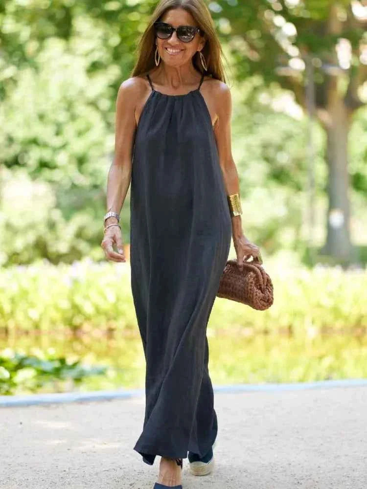 Myla | Mouwloze halterjurk voor dames – Chique maxi-avondjurk