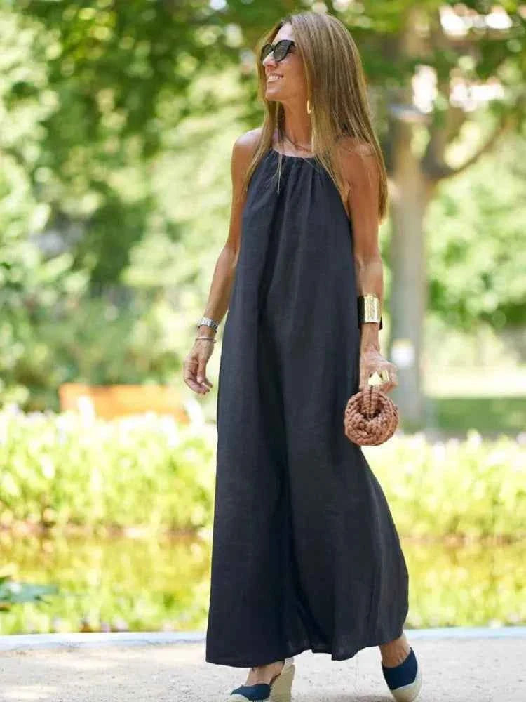 Myla | Mouwloze halterjurk voor dames – Chique maxi-avondjurk