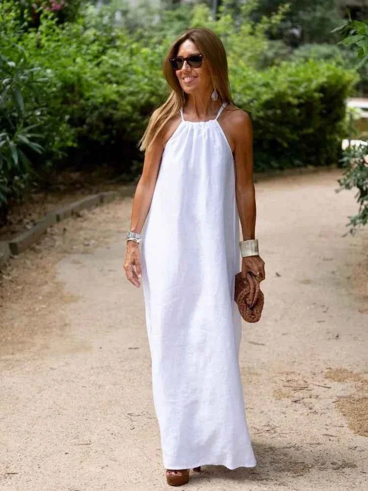 Myla | Mouwloze halterjurk voor dames – Chique maxi-avondjurk