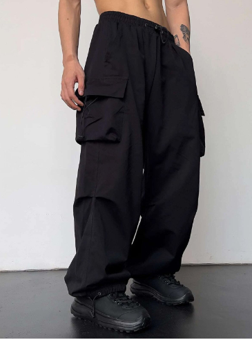 Luka | Cargo-broek voor heren met wijde pijpen – Ruime utility-broek met meerdere zakken