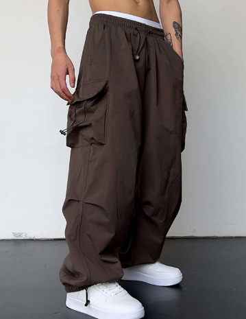 Luka | Cargo-broek voor heren met wijde pijpen – Ruime utility-broek met meerdere zakken