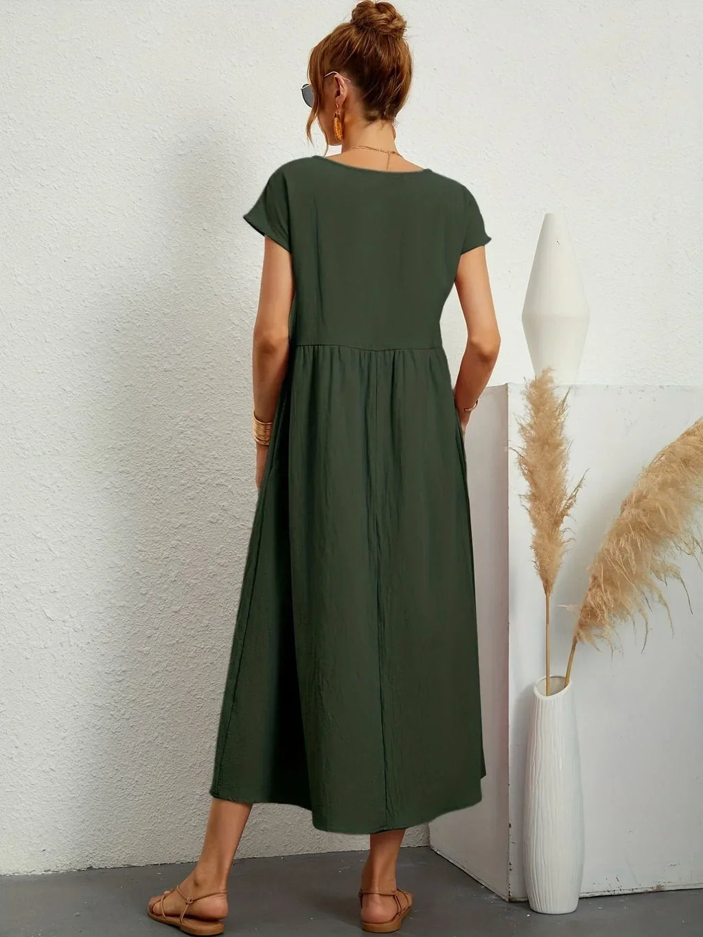 Alexa | Losvallende Maxi-Jurk voor Dames – Elegante Casual Jurk met Ronde Hals