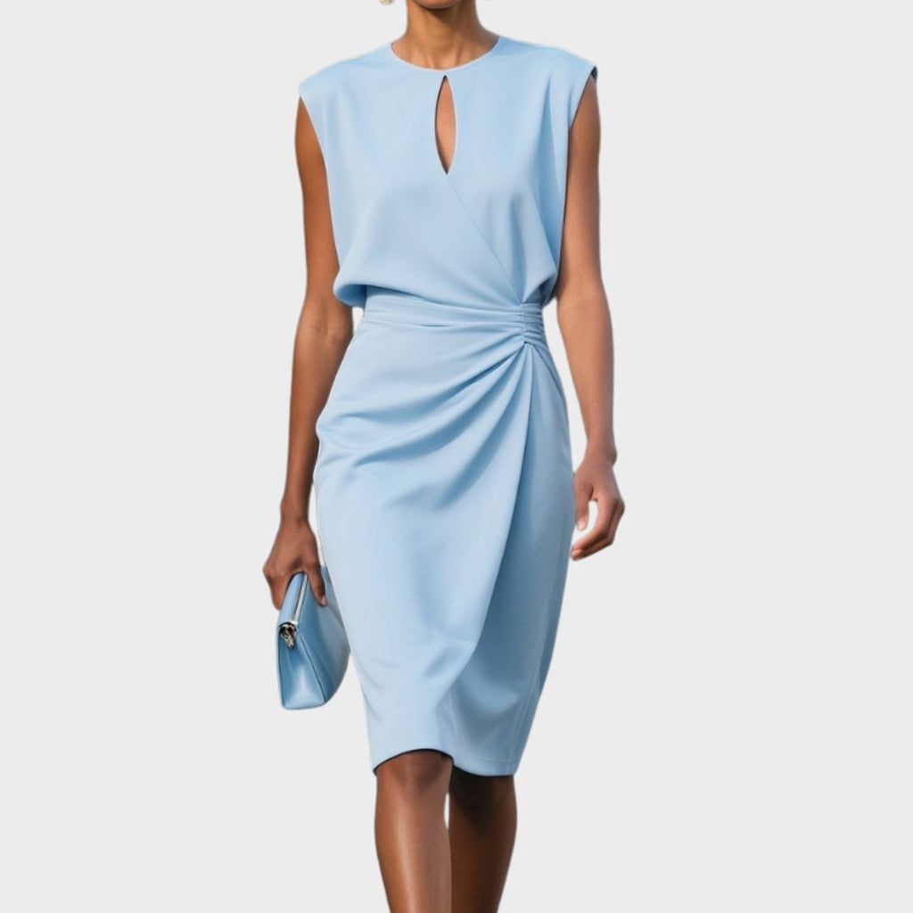 Derya | Elegante maxi-jurk voor dames – Midi-jurk met V-hals en bloemenprint