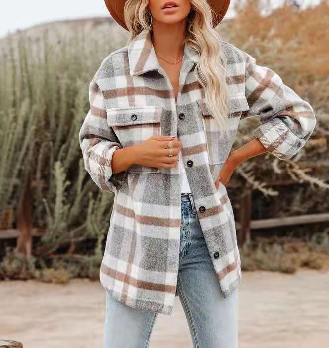 Isavelle | Dames Geruite Houthakkersjas – Overshirt met Knopen