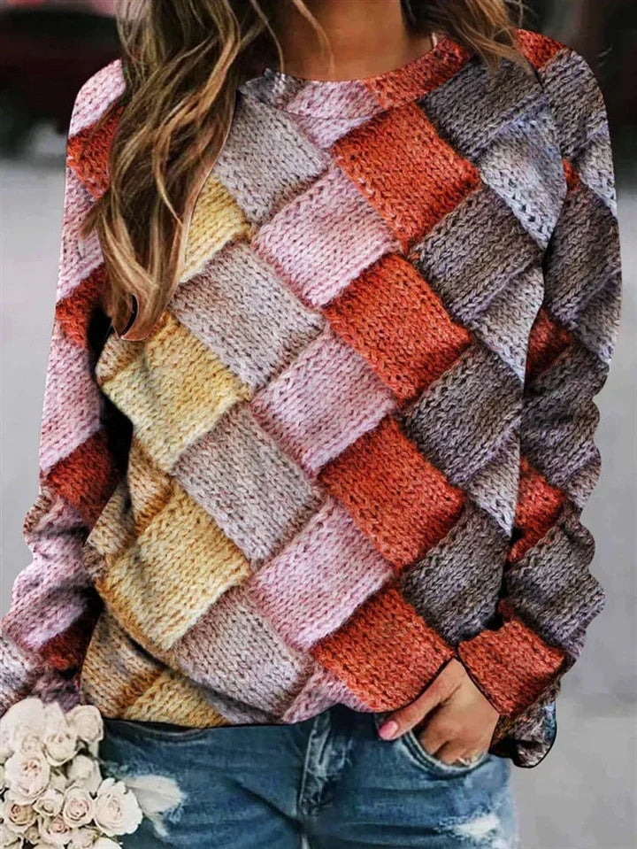 Zoralia | Damestrui met Uniek Patroon – Speelse Trui met Trendy Design
