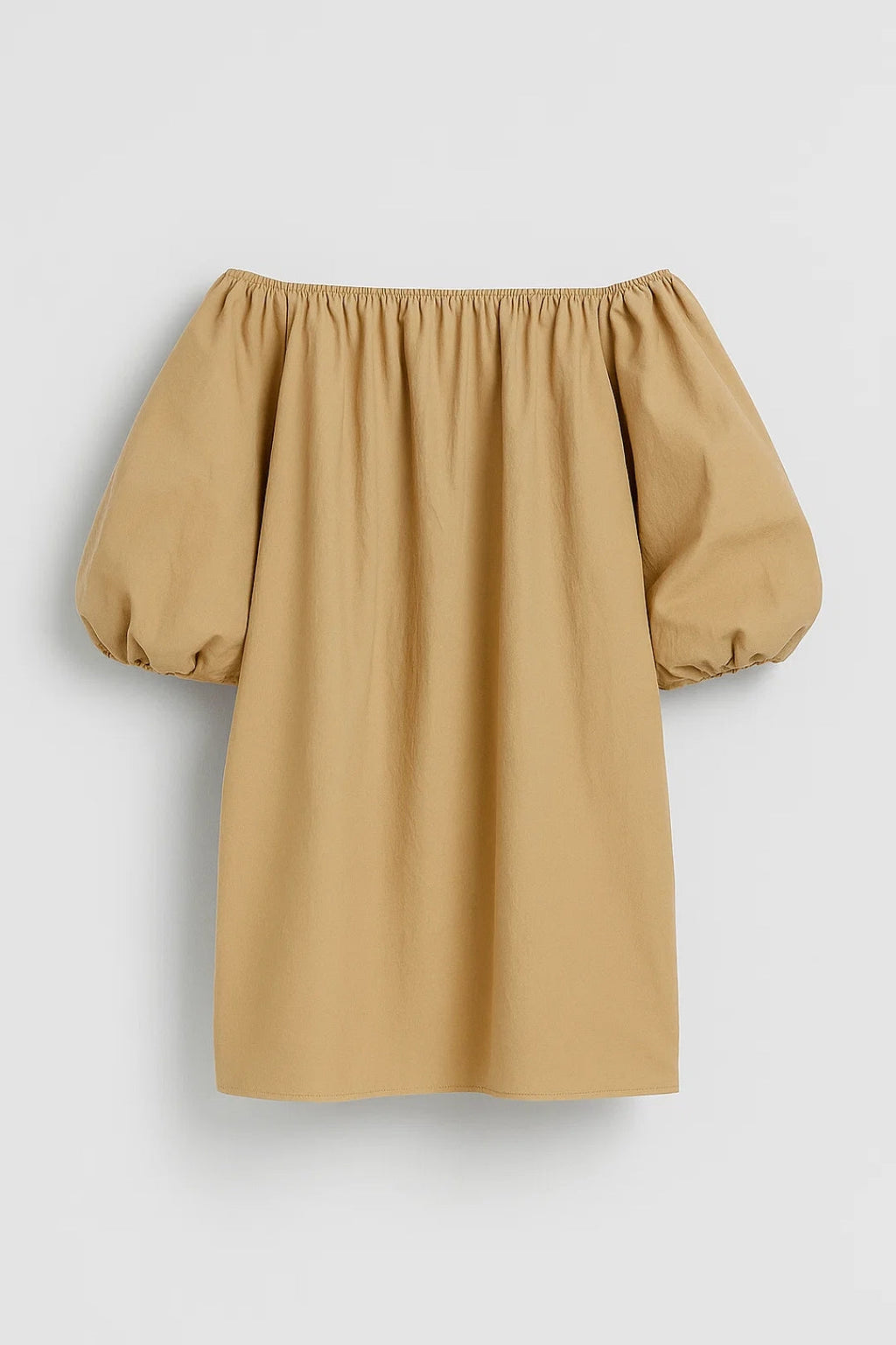 Delmira | Casual mini-jurk voor dames – Off-shoulder jurk met pofmouwen