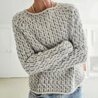 Ilarisse | Dames Gebreide Katoenen Trui in Grijs – Boothals & Comfortabele Pasvorm