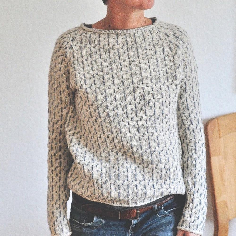 Ilarisse | Dames Gebreide Katoenen Trui in Grijs – Boothals & Comfortabele Pasvorm