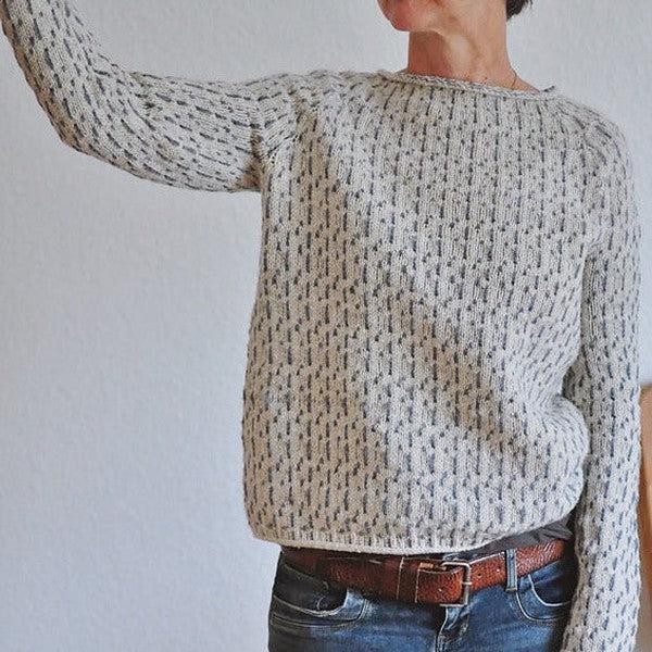 Ilarisse | Dames Gebreide Katoenen Trui in Grijs – Boothals & Comfortabele Pasvorm