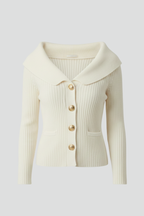 Rosaline | Geribbeld gebreid vest voor dames – omgeslagen hals