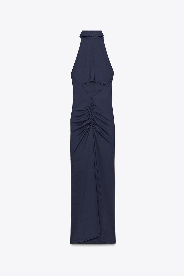 Larysa | Marineblauwe bodycon-midijurk voor dames – Chique, nauwsluitende
