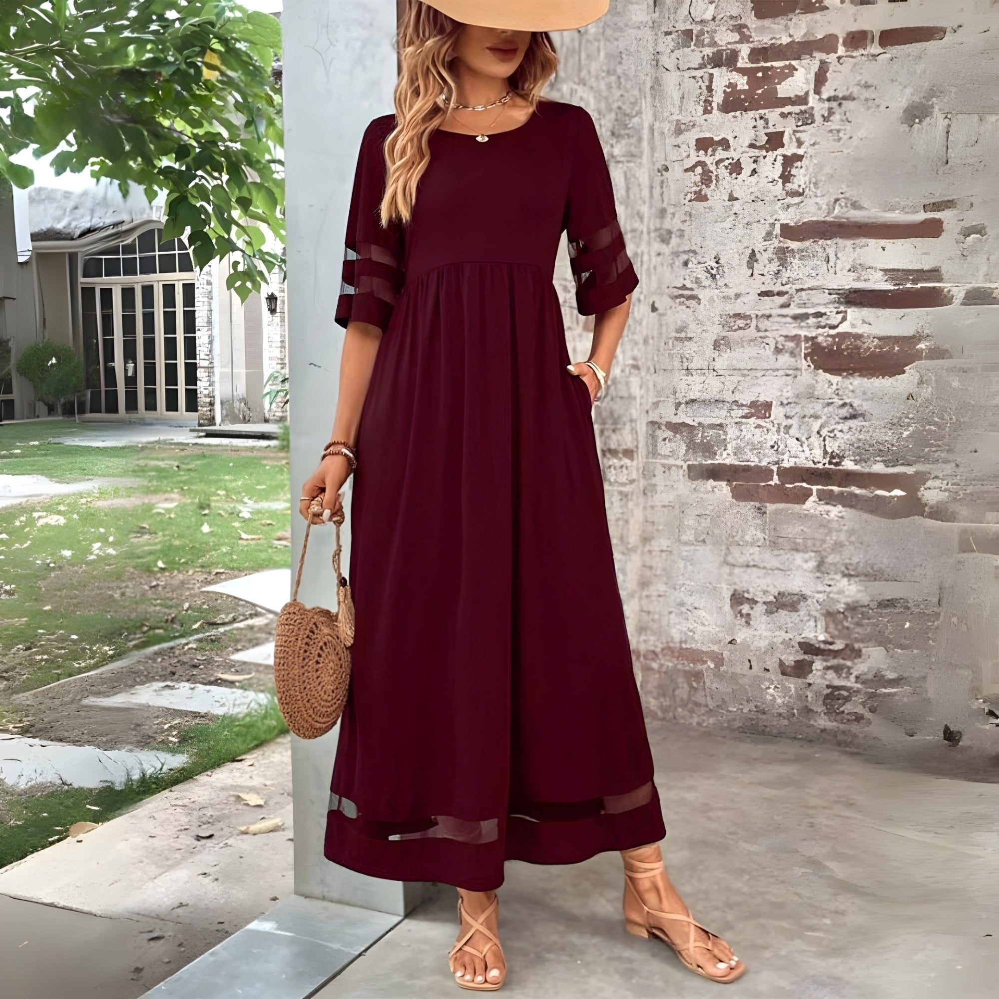 Kasia | Chique gebreide midijurk voor dames – Elegante, nauwsluitende bodycon-jurk