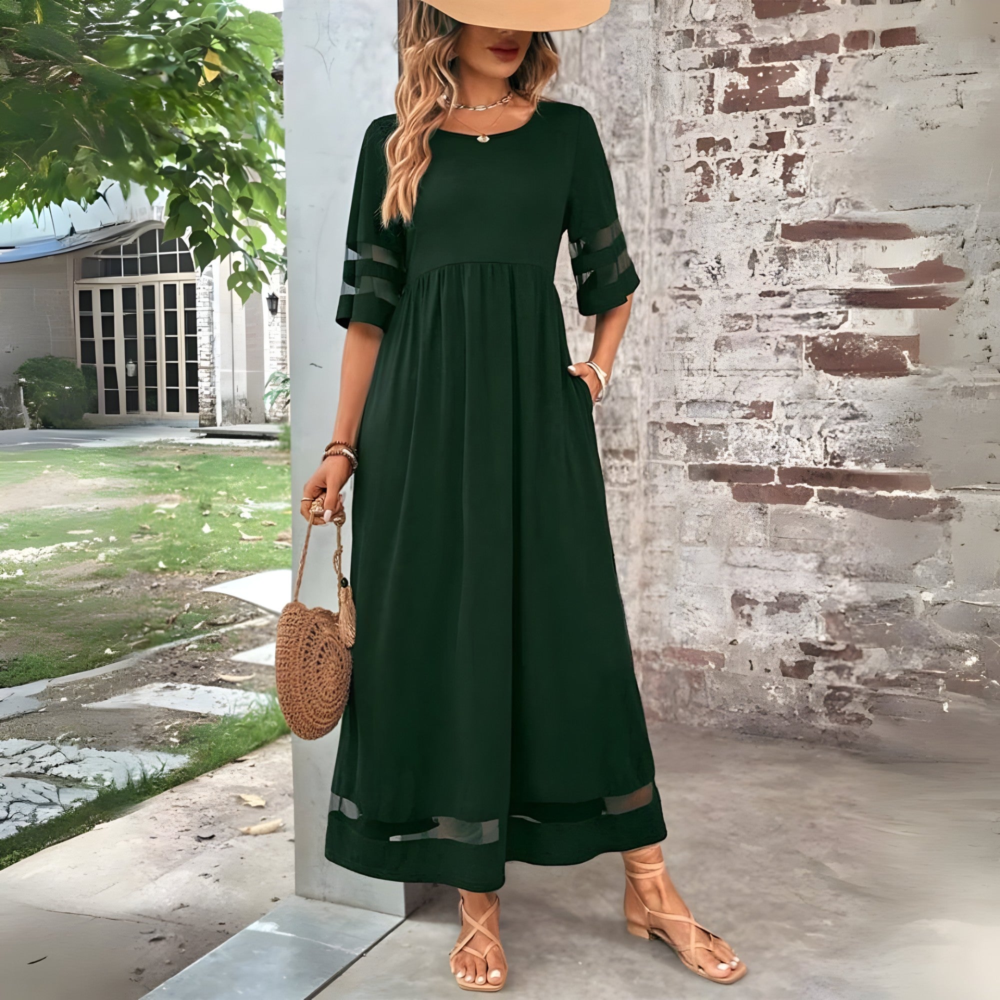 Kasia | Chique gebreide midijurk voor dames – Elegante, nauwsluitende bodycon-jurk
