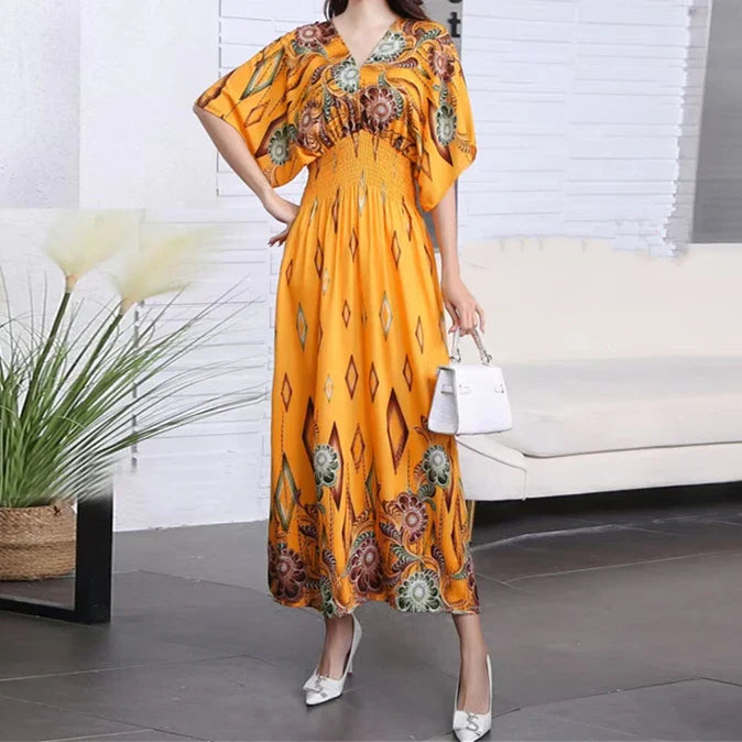 Zayana | Bohemian jurk met print voor dames – Lange, nonchalante boho-maxi-zomerjurk