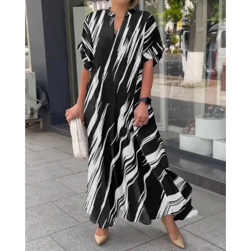 Calira | Gestreepte lange zomerjurk – Casual maxi-strandjurk voor dames