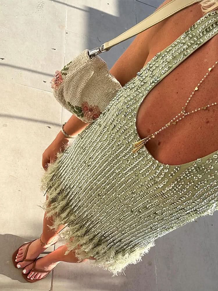 Clarette | Dames Glamoureuze Mini-jurk – Elegante Feestjurk