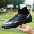 GripStrike | Heren Voetbalschoenen Hoge Enkel - Ademende Outdoor Voetbalschoenen, Antislip Turf Trainers