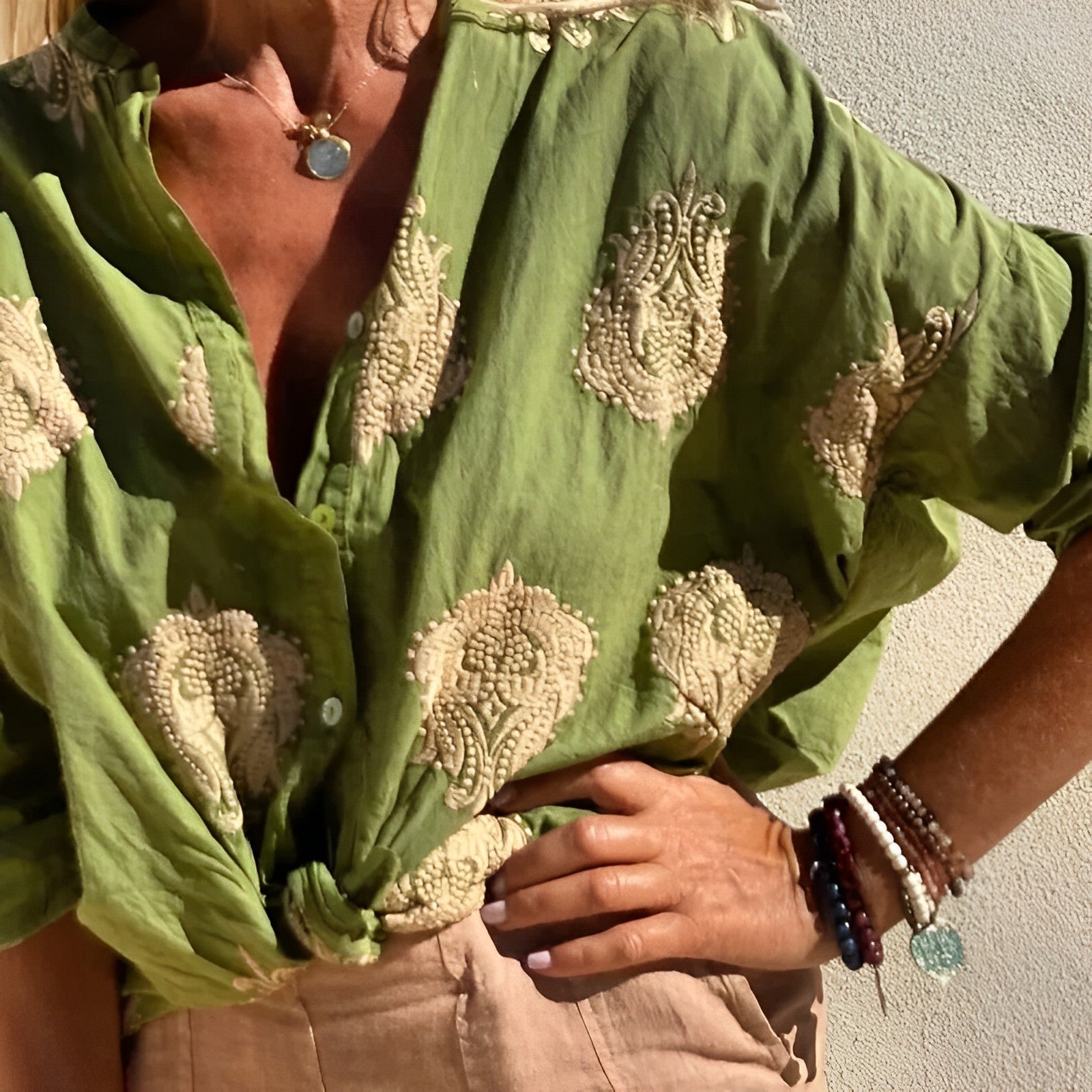Vaelina | Dames Elegante Blouse – Trendy V-Hals Top, Lange Mouwen