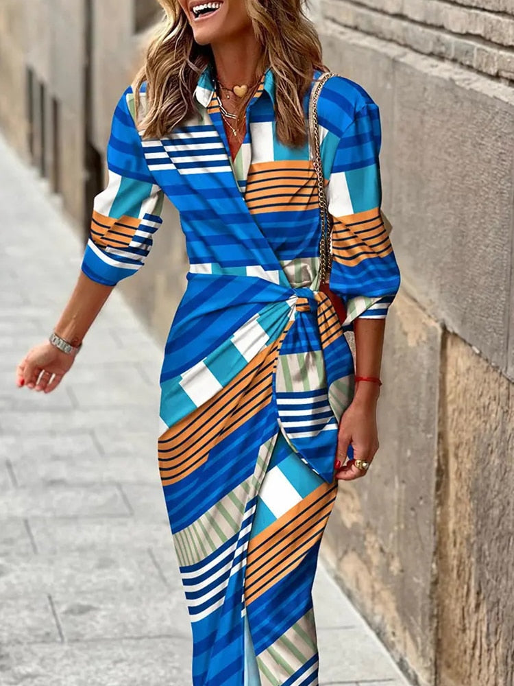 Ismira | Dames Wikkel Midi Jurk – Comfortabele Casual Zomerjurk met Korte Mouwen