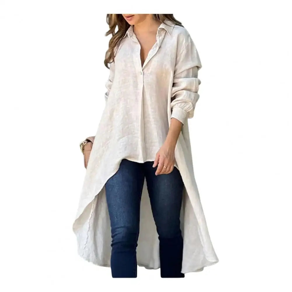 Ilyra | Casual damesoverhemd – Elegante blouse met kraag en lange mouwen