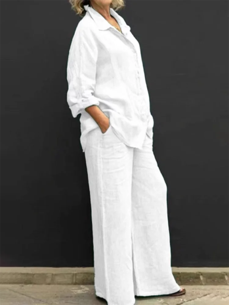 Amaris | Tweedelige linnen set voor dames – Vintage, casual boho-zomeroutfit