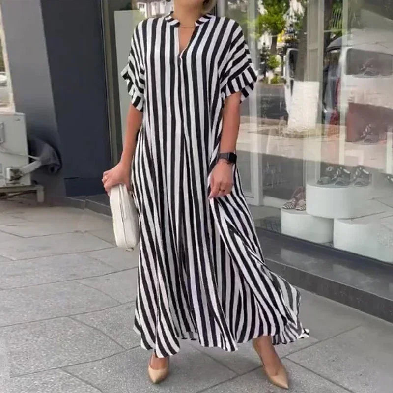 Calira | Gestreepte lange zomerjurk – Casual maxi-strandjurk voor dames