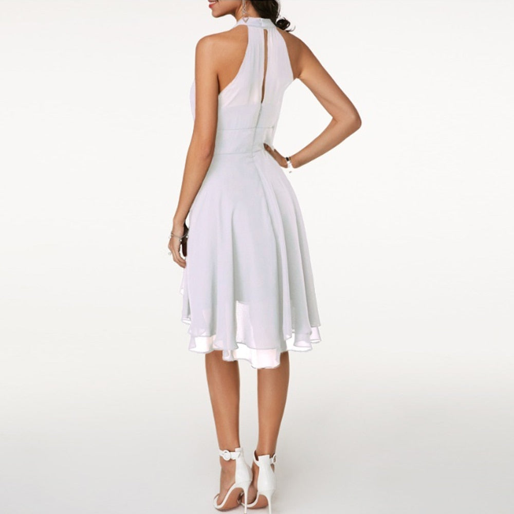 Tiana | Korte damesjurk – Soepel vallende halterjurk, elegant en casual