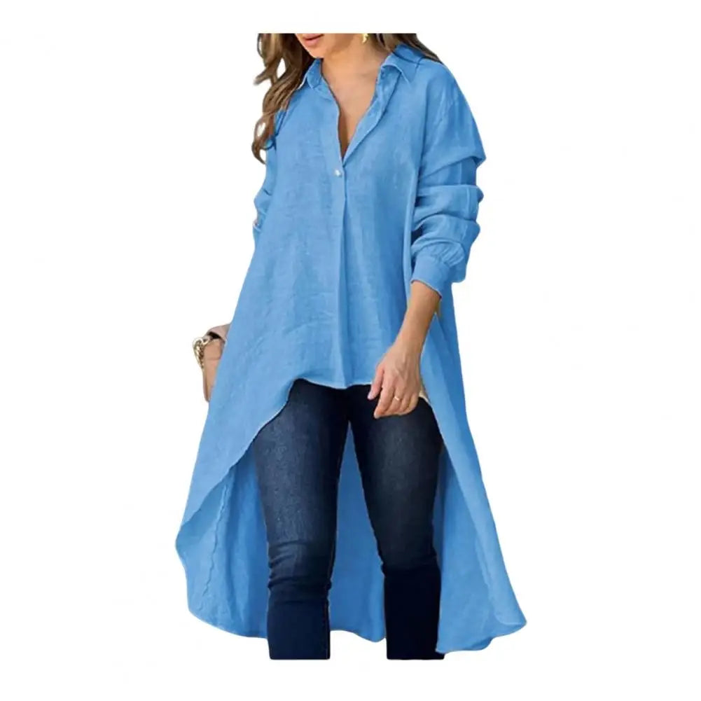 Ilyra | Casual damesoverhemd – Elegante blouse met kraag en lange mouwen