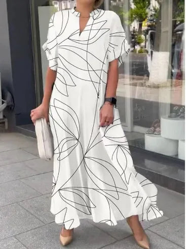 Calira | Gestreepte lange zomerjurk – Casual maxi-strandjurk voor dames