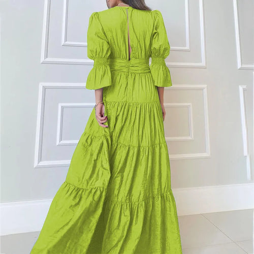 Aelira | Elegante lange jurk met drapering – Formele maxi-jurk voor dames