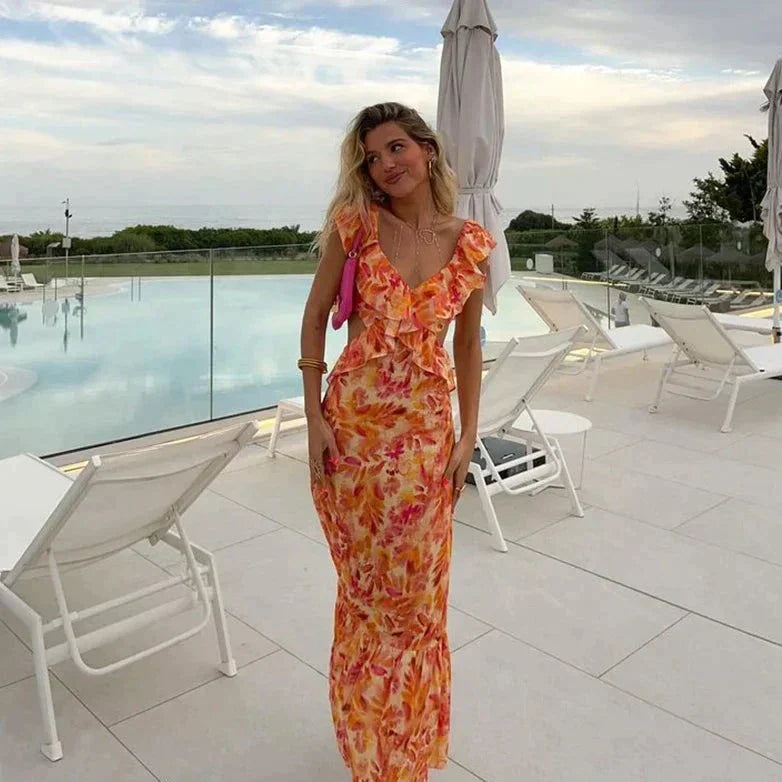Ria | Dames Zomerse  Jurk – Casual Lichte Midi Jurk,