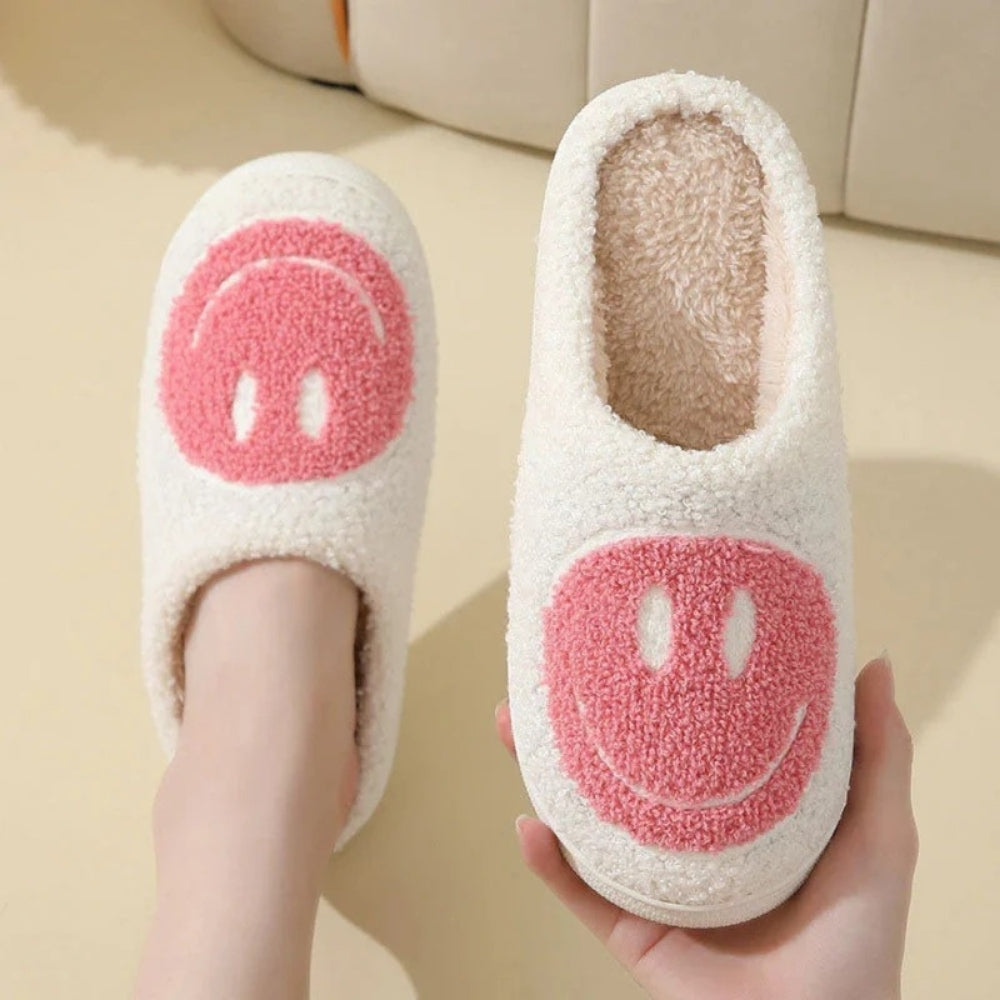 Eliane | Smiley-pantoffels voor dames met zachte voering en platte zool