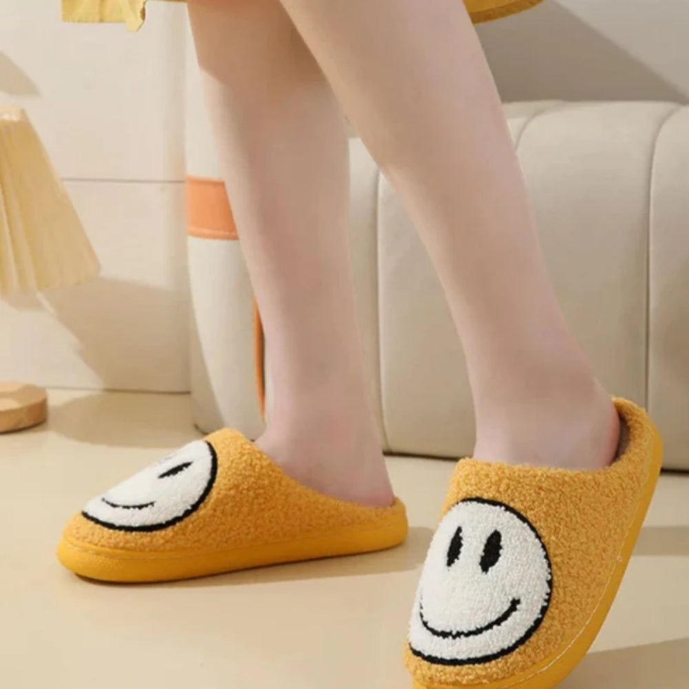 Eliane | Smiley-pantoffels voor dames met zachte voering en platte zool