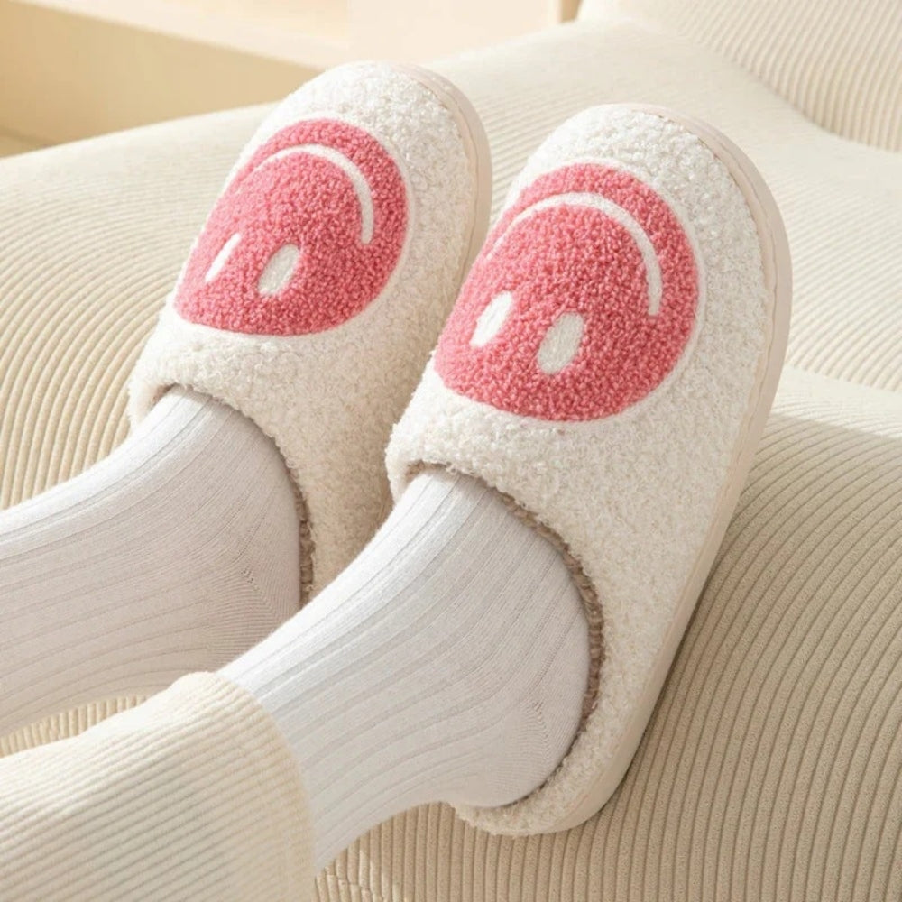 Eliane | Smiley-pantoffels voor dames met zachte voering en platte zool