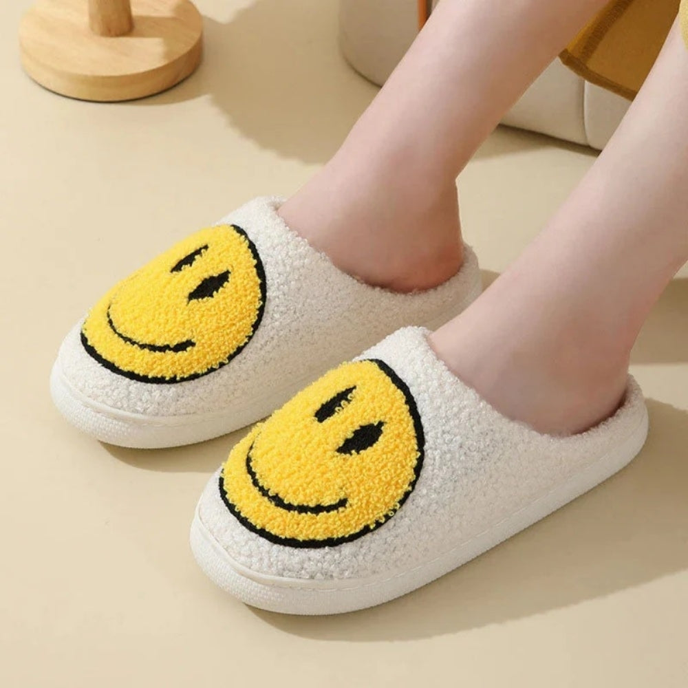 Eliane | Smiley-pantoffels voor dames met zachte voering en platte zool
