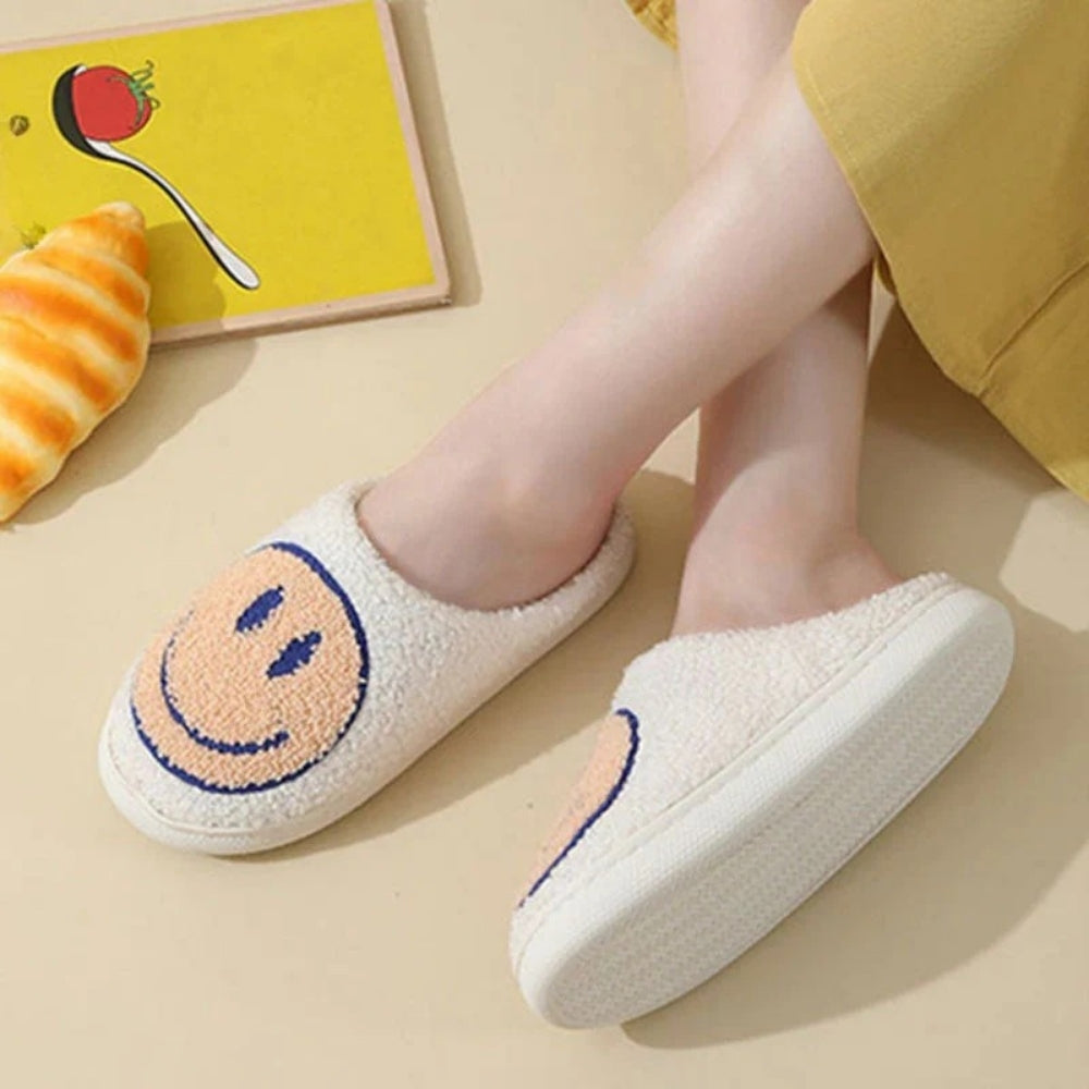 Eliane | Smiley-pantoffels voor dames met zachte voering en platte zool