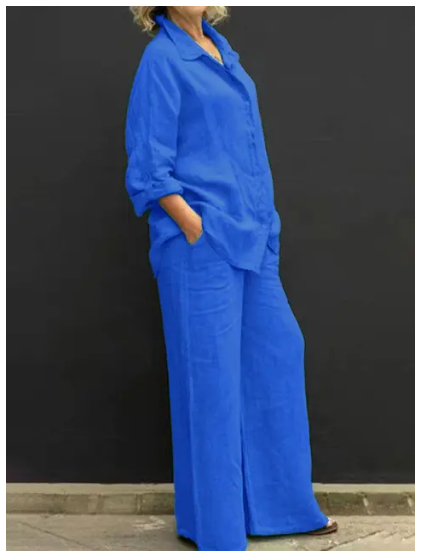 Amaris | Tweedelige linnen set voor dames – Vintage, casual boho-zomeroutfit