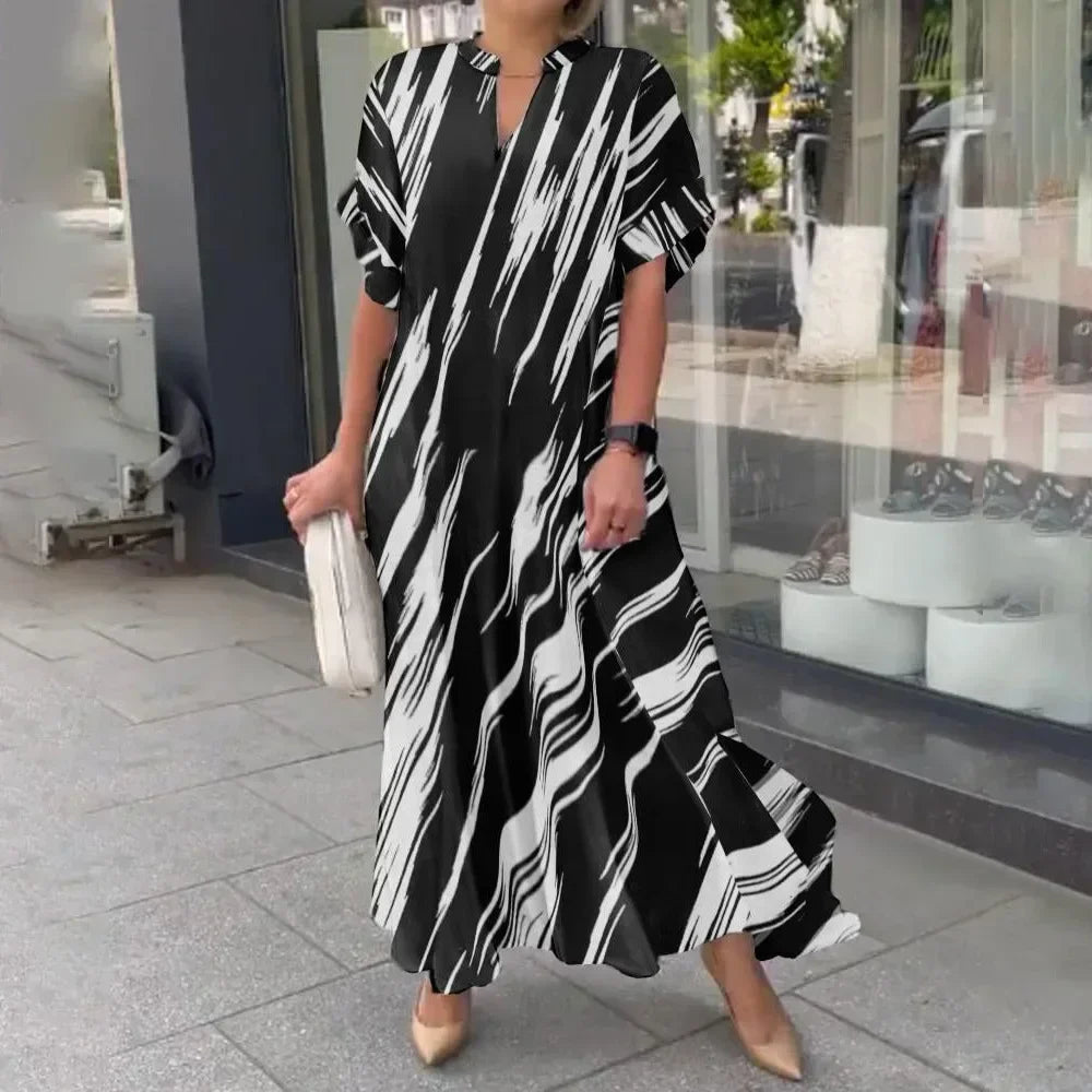 Calira | Gestreepte lange zomerjurk – Casual maxi-strandjurk voor dames