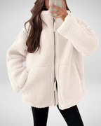 Eulalie | Oversized teddyjas voor dames met rits en zijzakken