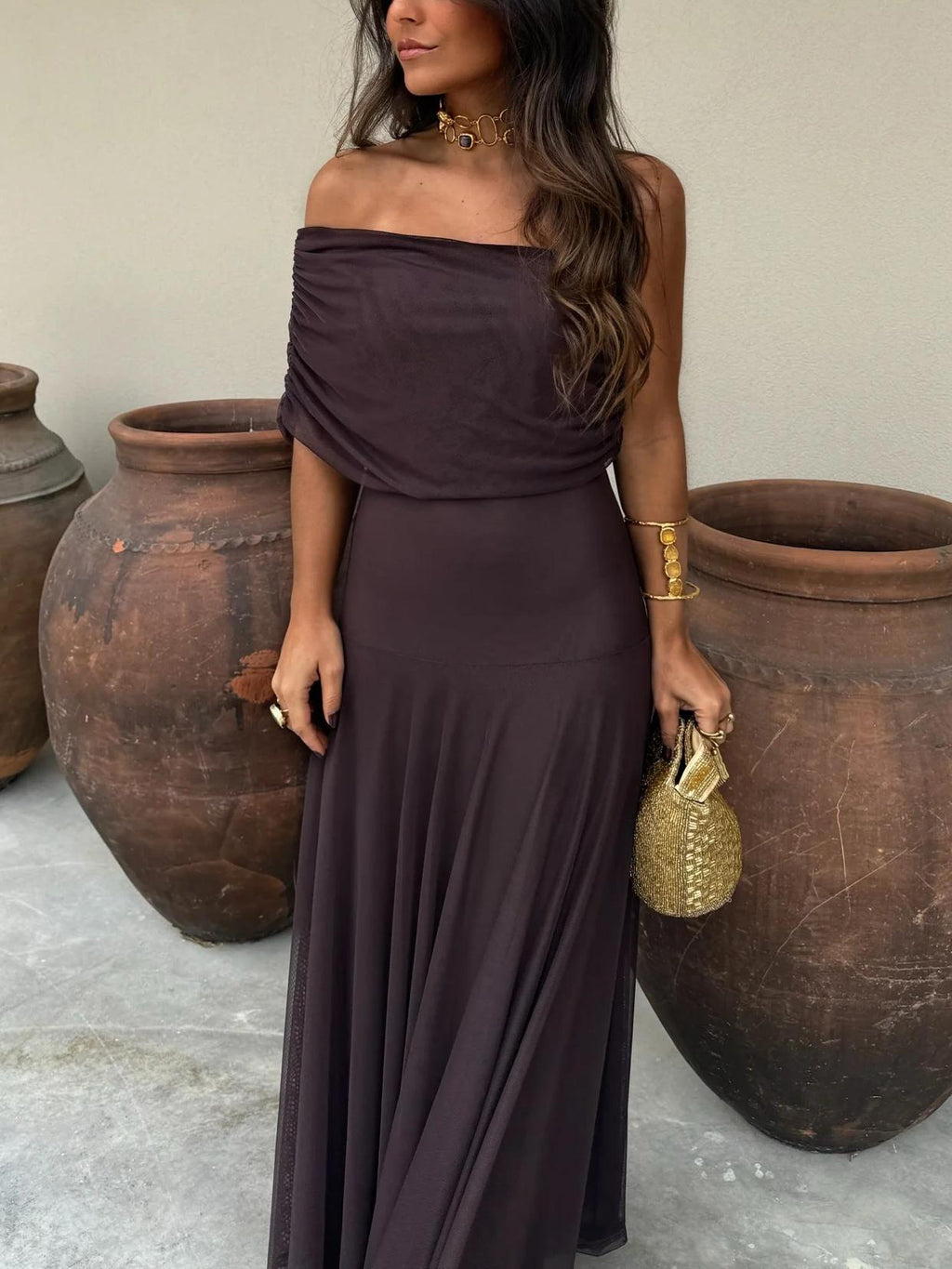 Adeliza | Elegante, formele maxi-jurk voor dames – soepel vallende lange jurk