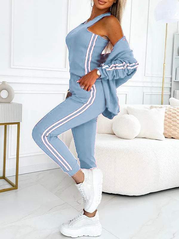 Meike | 3-Delige Dames Co-ord Set met Vest, Top en Comfortabele Joggingbroek