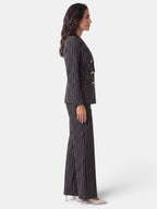 Sigrid | 2-Delig Krijtstreep Damespak met Elegante Blazer en Bijpassende Pantalon
