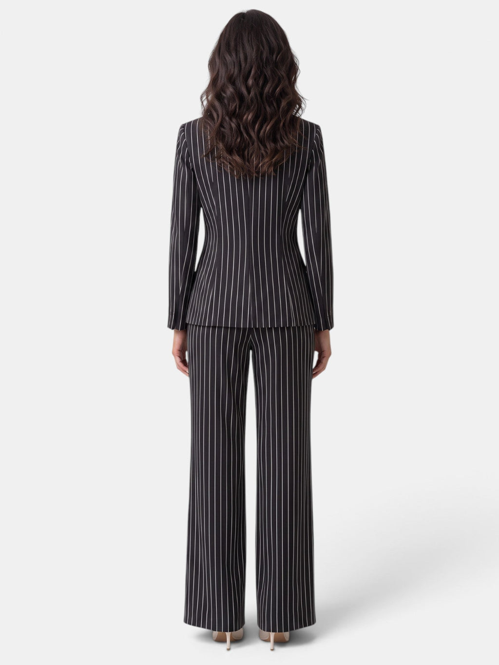 Sigrid | 2-Delig Krijtstreep Damespak met Elegante Blazer en Bijpassende Pantalon